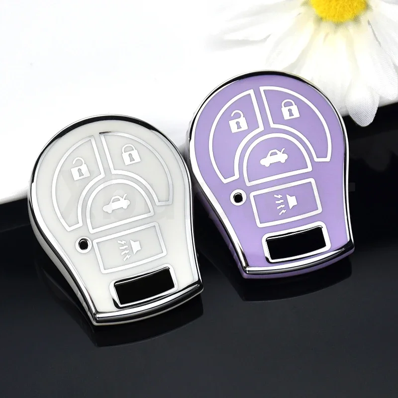 Чехол для ключей Nissan Qashqai Altima Maxima Sentra Versa Sylphy Cube Juke Rogue Micra 4 кнопки ТПУ