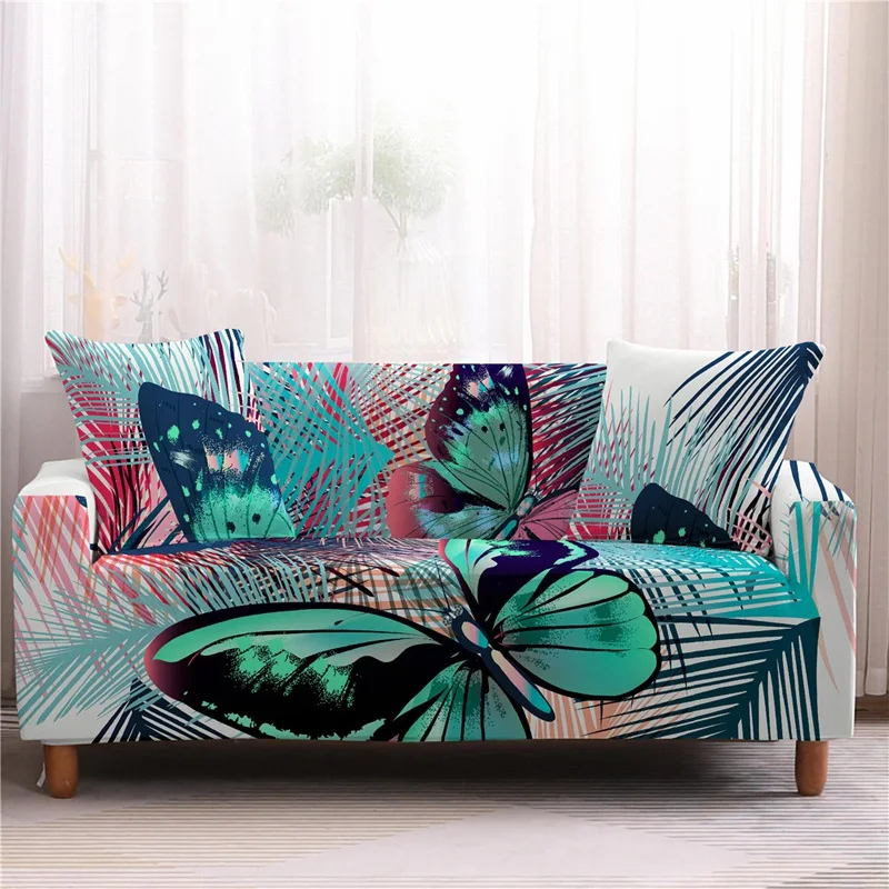 

Modern Home Decor Sofa Cover All Inclusive Spandex Sofa Covers for Living Room Abstract Butterfly Print Cushion Cover Slipcover