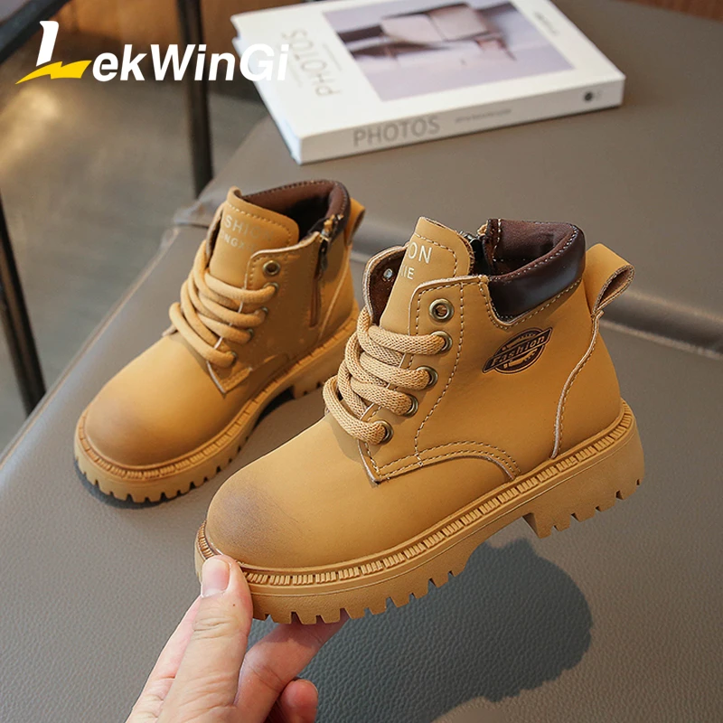 

Детские ботинки для девочек, стильная повседневная обувь на шнуровке, водонепроницаемые кроссовки для бега, Размеры 26-36