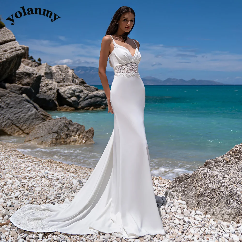 

YOLANMY 5 Pastrol Trumpet Wedding Dresses For Bride Women 2023 Lace Vestido De Casamento Plus