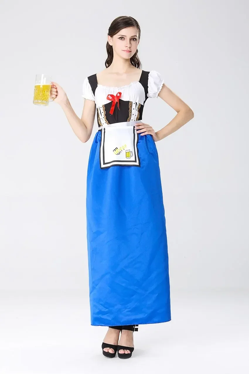 Синий немецкий Октоберфест сексуальный костюм горничной баварское пиво