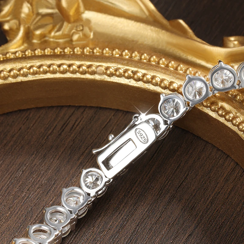 KNOBSPIN 3 когтя D VVS1 муассанит теннисное ожерелье 3/4/5 мм GRA сертифицированное