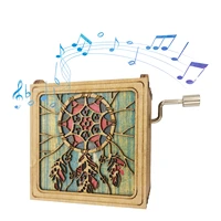 daughter music box wooden small sentimental musical box dream catcher maple leaf personalized tabletop ornament