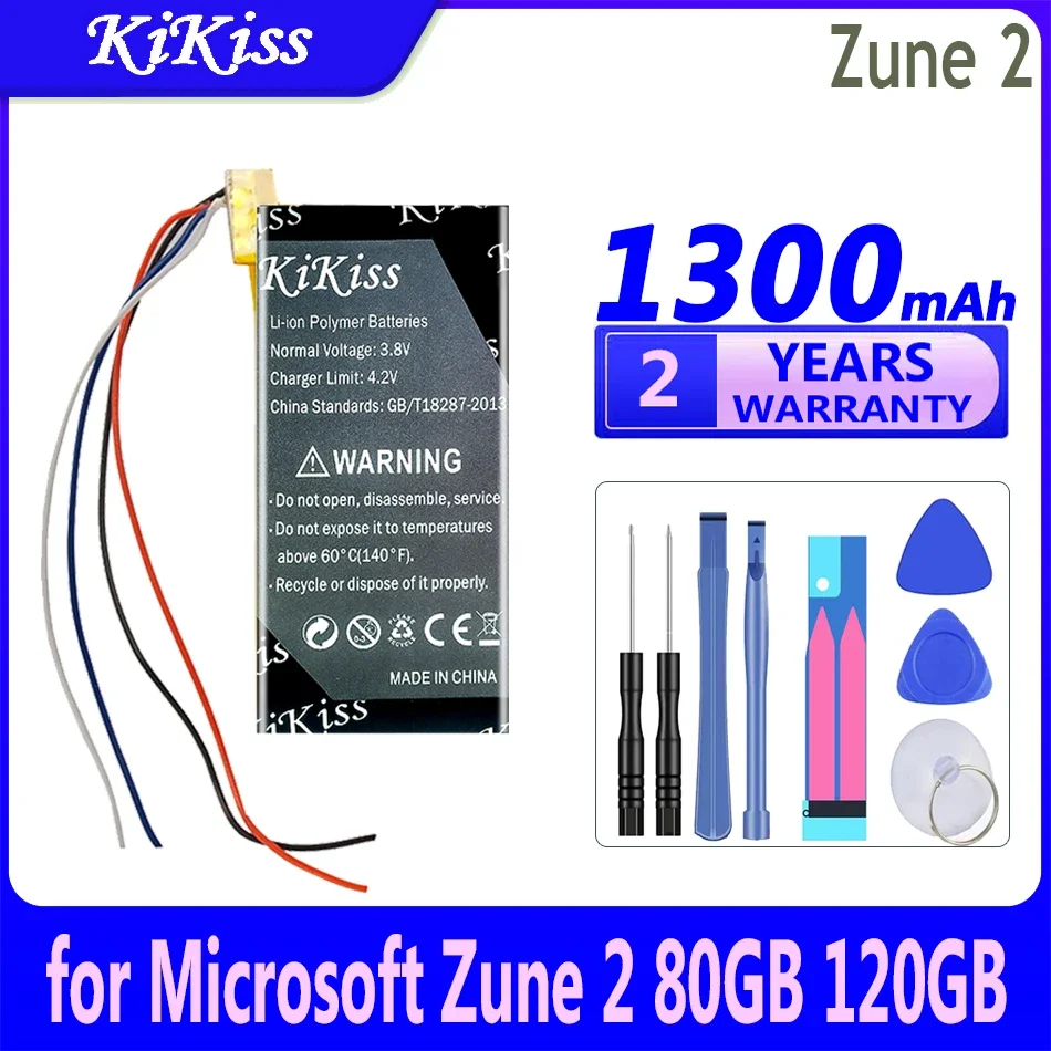 Мощная батарея 1300mah KiKiss для Microsoft X814399-001 Zune 2 80GB 120GB 4G 8G