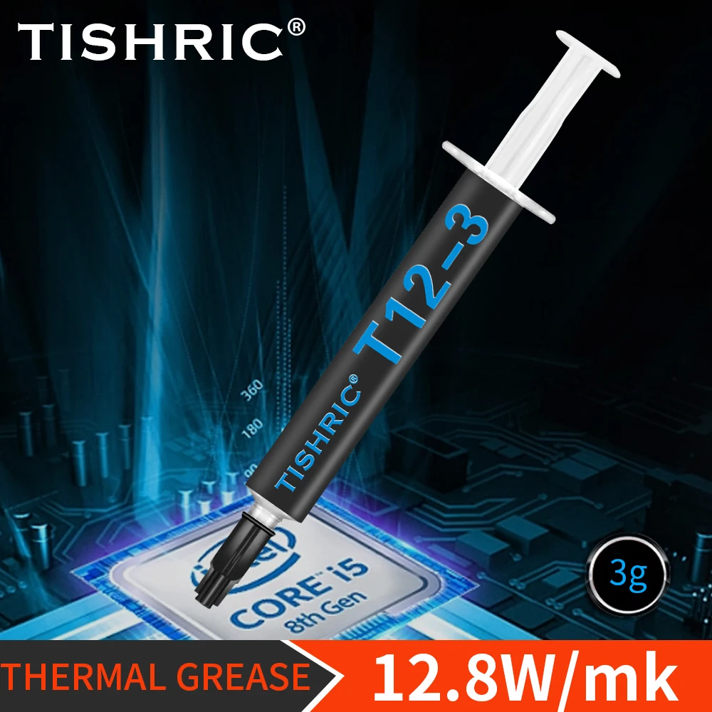 

Термопаста TISHRIC T12 3g, композитная проводящая термопаста 12,8 Вт/K для охлаждения воды