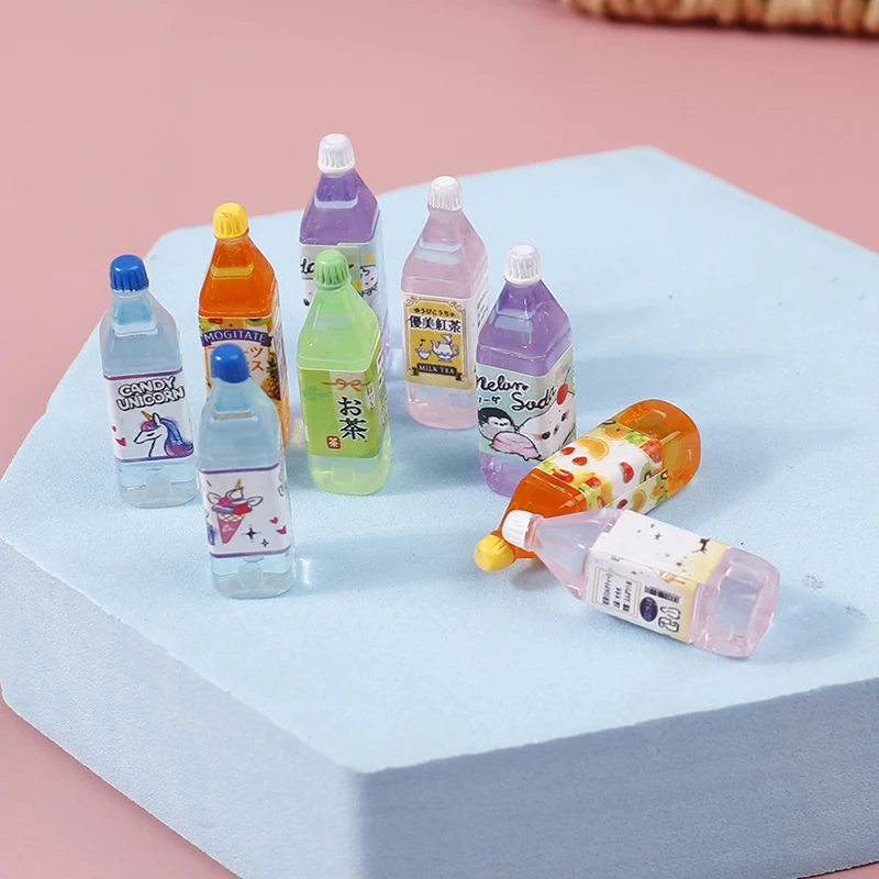 

5Pcs 1/12 Dollhouse Drink Bottle Miniature Simulation Juice Tea Model Toys For Doll House Decor Kitchen Food Play Accessor