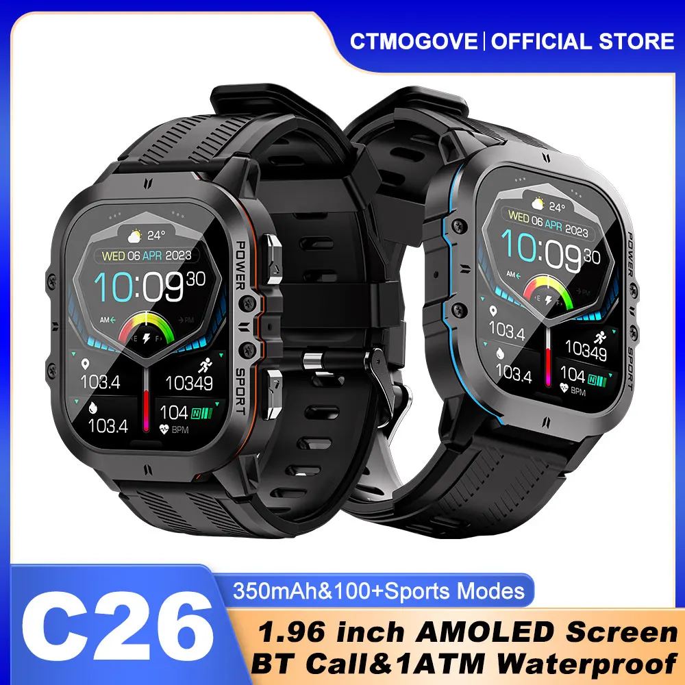 Смарт-часы C26 Bluetooth AMOLED дисплей 100 + спортивный режим 1 атм 96 дюйма