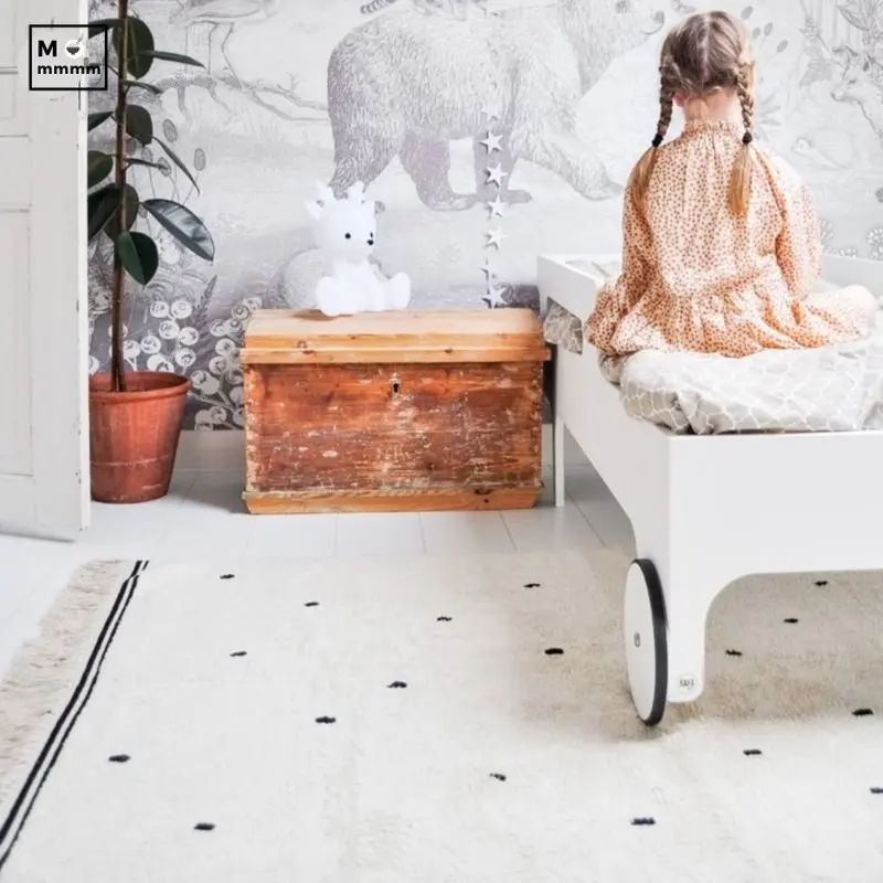 Пушистый детский игровой коврик для детей мягкий ног белый плюшевый детской