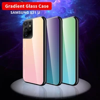 tempered glass cases for samsung galaxy s21 fe s22pro s21 plus s30ultra back gradient color bumper for note 20 ultra a50s case