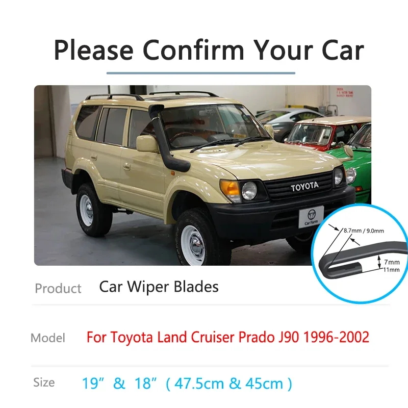 Для Toyota Land Cruiser Prado J90 MK2 1996~2002 Передний и задний комплект окон задняя часть щетки