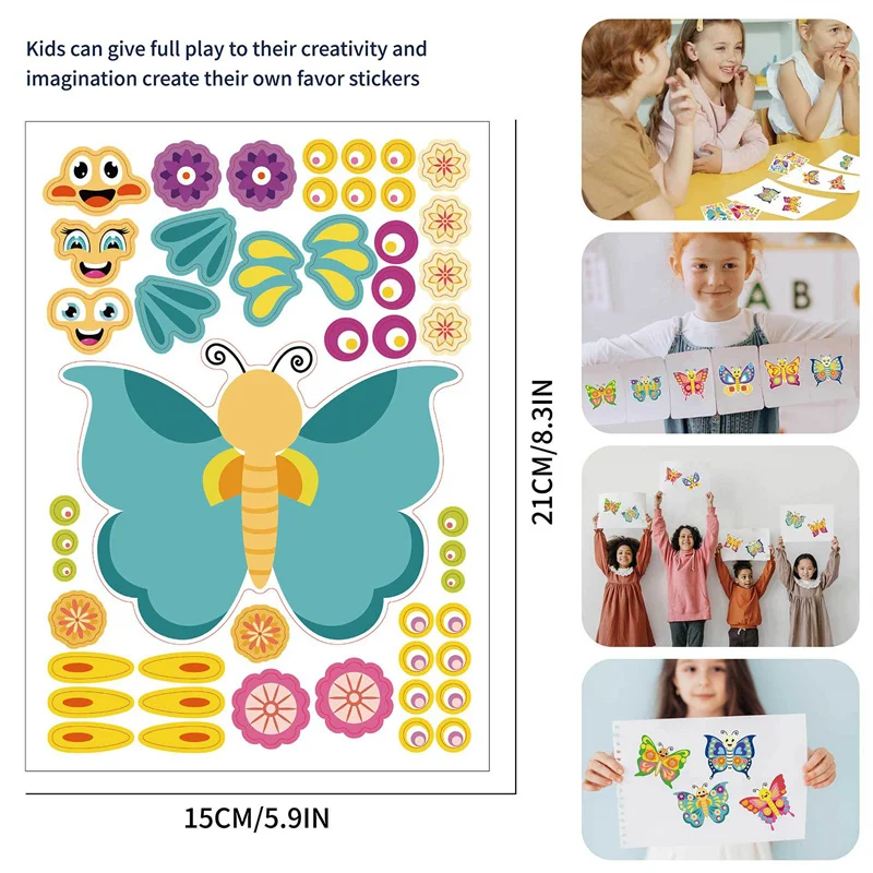 Мультяшные бабочки наклейки для детей сделай сам сборка пазл искусственная