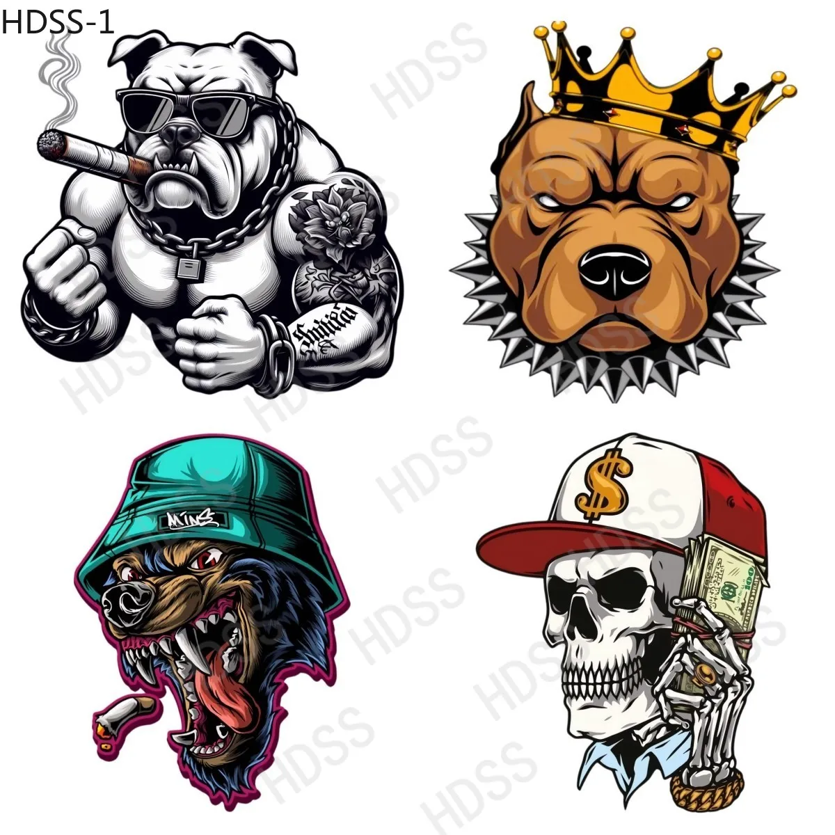HDSS-Muscle Bulldog наклейки персонализированные автомобильные царапины декоративные