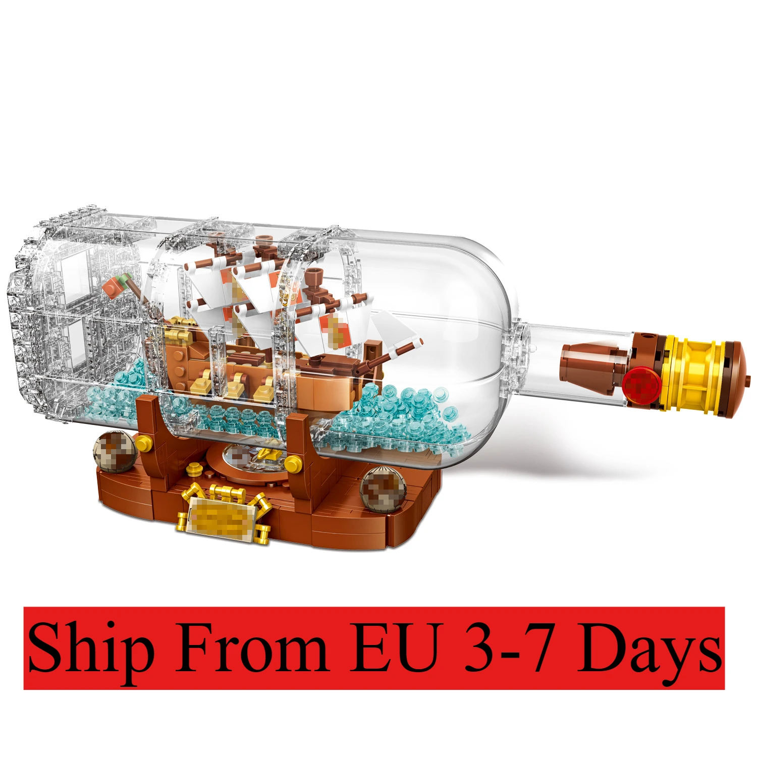 21313 корабль в бутылке дрейфующие лодки строительные блоки 92177 кирпичи детский