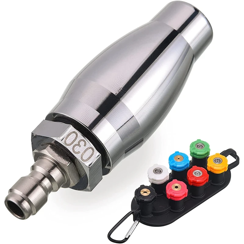 

Pressure Washer Turbine Nozzle,Rotating Pressure Washer Nozzle, With 1/4 Inch Quick Connect,7 Nozzle Heads With Nozzle Retail