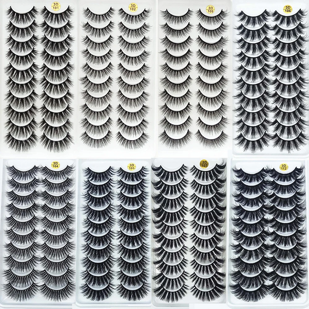 

5/10Pairs 3d lashes mink false eyelashes eye fake lash eyelash extension natural set wispy lashes supplies tools beauty fluffy
