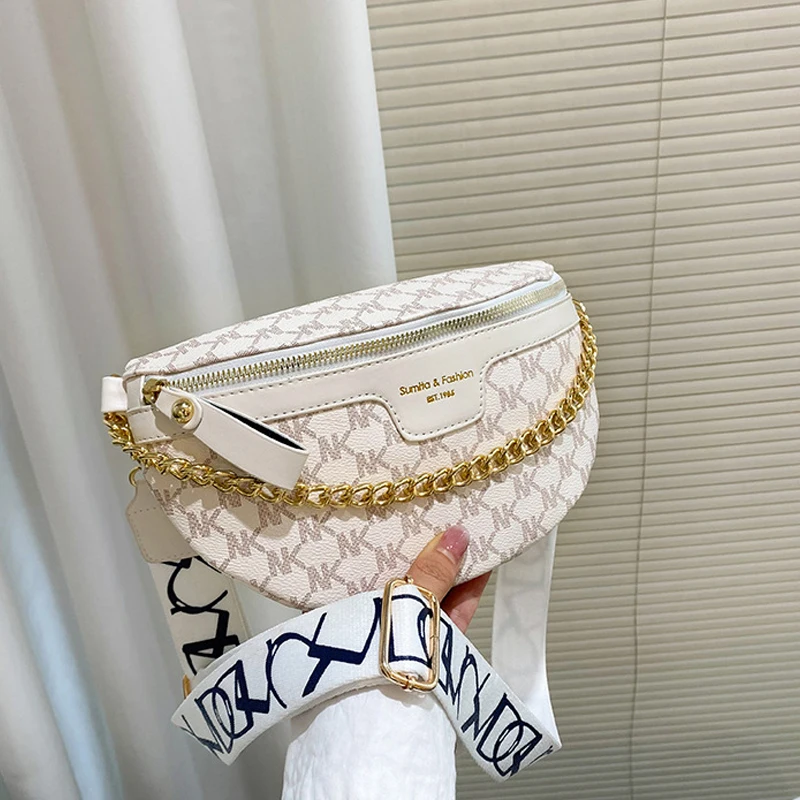 

Women Fanny Pack Girl Leather Shoulder Bag for Women 2022 Summer Simple Handbags and Purses Lady Travel Brand Chest Bag