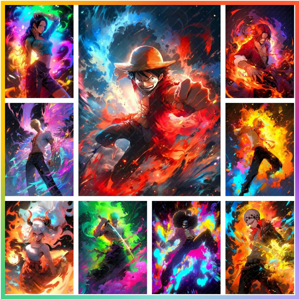 Цельный Луффи 5D DIY Алмазная Живопись Полный Круглый Комплект Сверл Японского