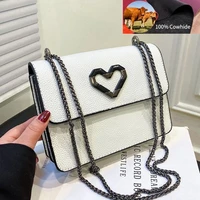 womens genuine leather chain shoulder bag high quality handbag fashion designer crossbody bag square messenger bag 100 cowhide