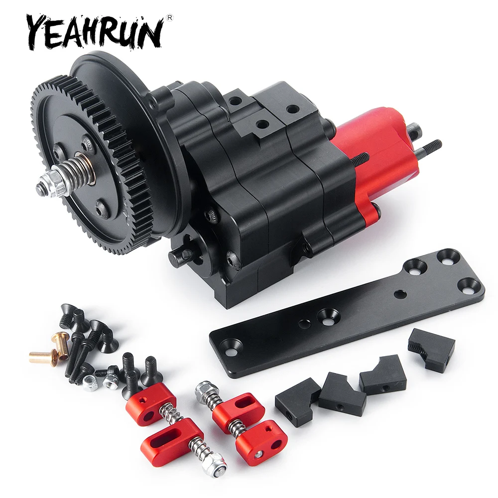 

YEAHRUN Metal 2 Speed Transmission Cutoff Gearbox for Axial SCX10 1/10 RC Crawler Model Car Upgrade Parts