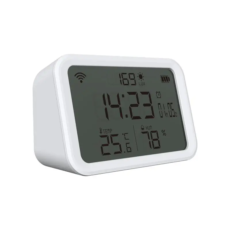 

Works With Alexa Google Wizard Lcd Screen Digital Thermometer Indoor Hygrometer Battery Display Wireless Calendar Display