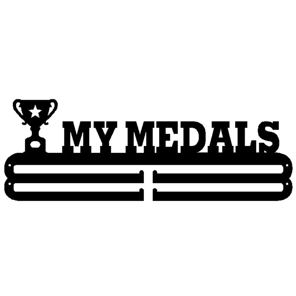 

Soccer Football Sports Marathon Medal Display Hanger Holder Racks Frame in matt Black Metal Wall Mount Over 24-36 Medals