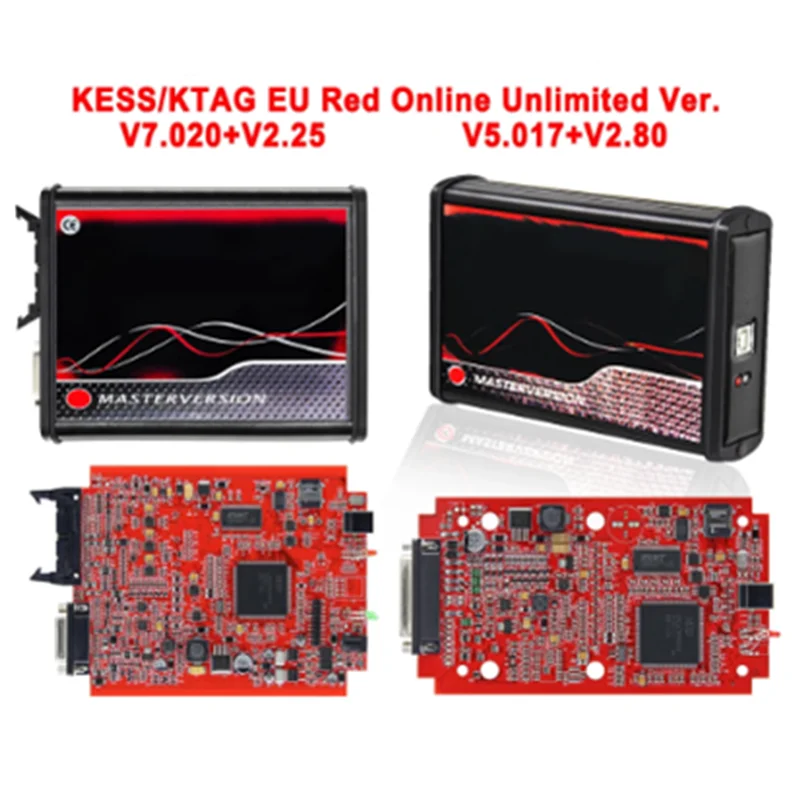 Online EU Red KESS K TAG V5.017 2.80 KESS 2020 Master Chip Tuning Kit K-TAG V7.020 2.25 OBD OBD2 Car ECU Key Programmer Tool