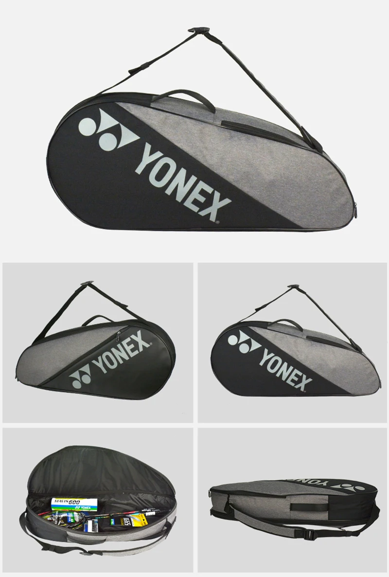 Original YONEX Portable Design PU Badminton Bag Simple Carrier Tennis Racquet Bag Holds Max 6 Rackets With Shoes Compartment
