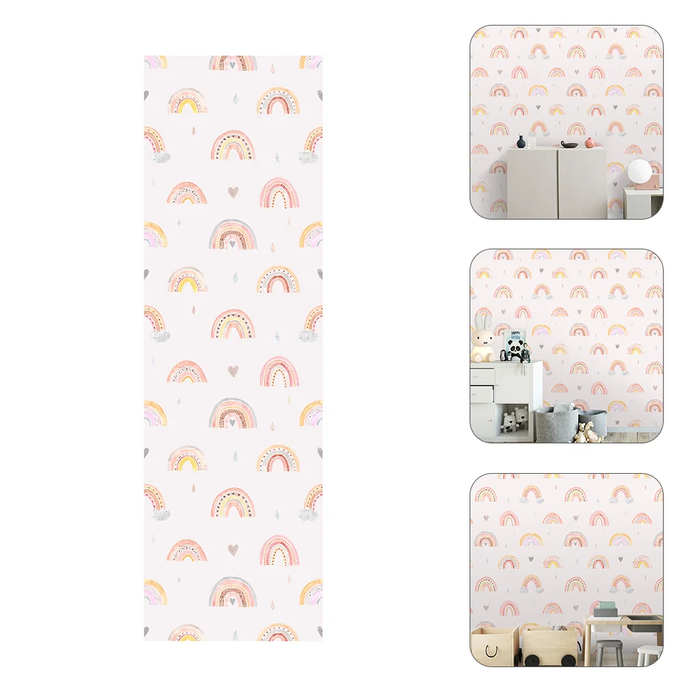 

Wall Sticker Decals Peelstick Rainbow Wallpaper Self Adhesive Backgroundmural Room Wallsleaves Green Bedroom Decal Multicolor