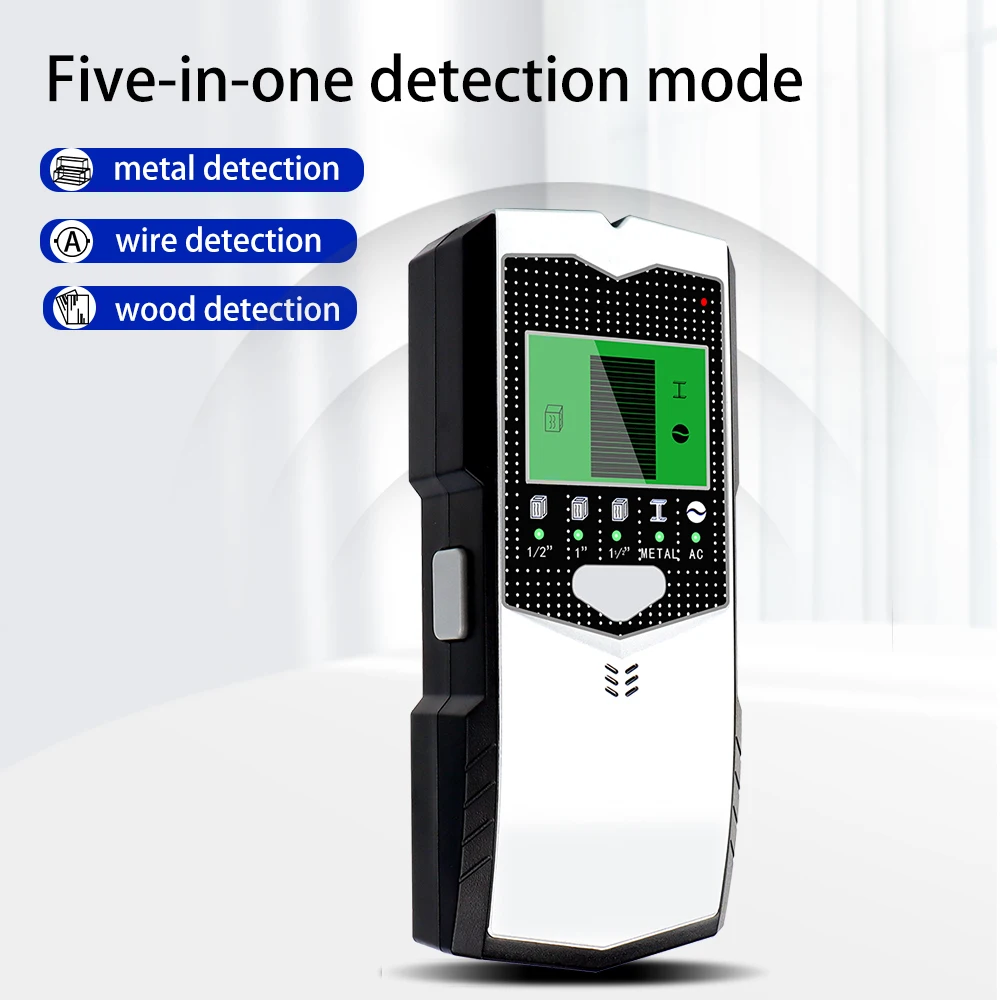 

5 In 1 Stud Center Finder Metal and AC Live Wire Detector LCD Display Depth Tracker Wooden Metal Cable Detector Wall Scanner