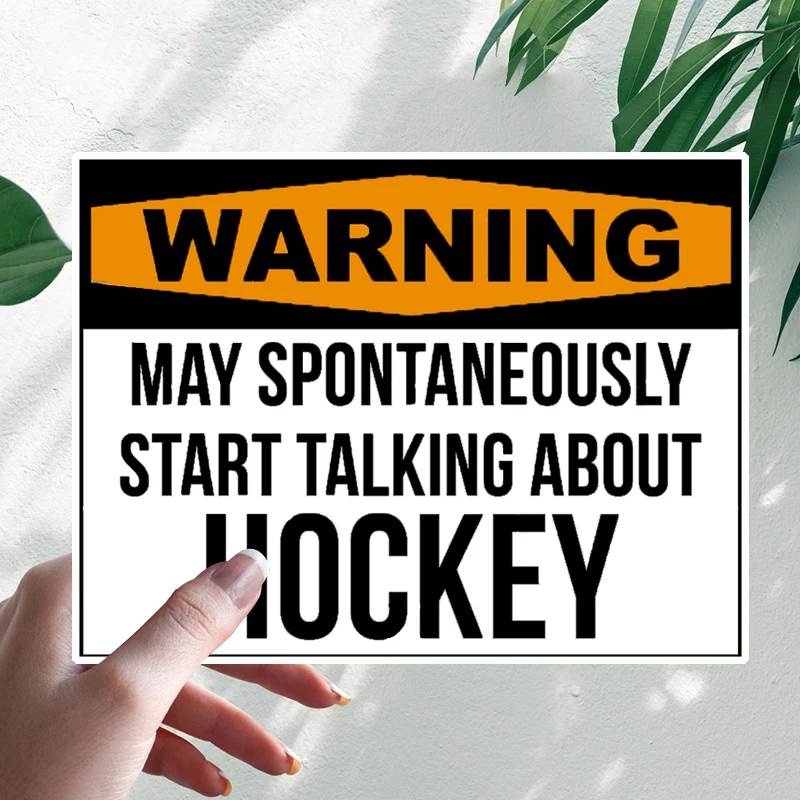 

Забавная предупреждающая наклейка, стикеры для хоккея и автомобиля, мотоциклетная виниловая наклейка, водонепроницаемое ветровое стекло, автомобильные аксессуары # S90336