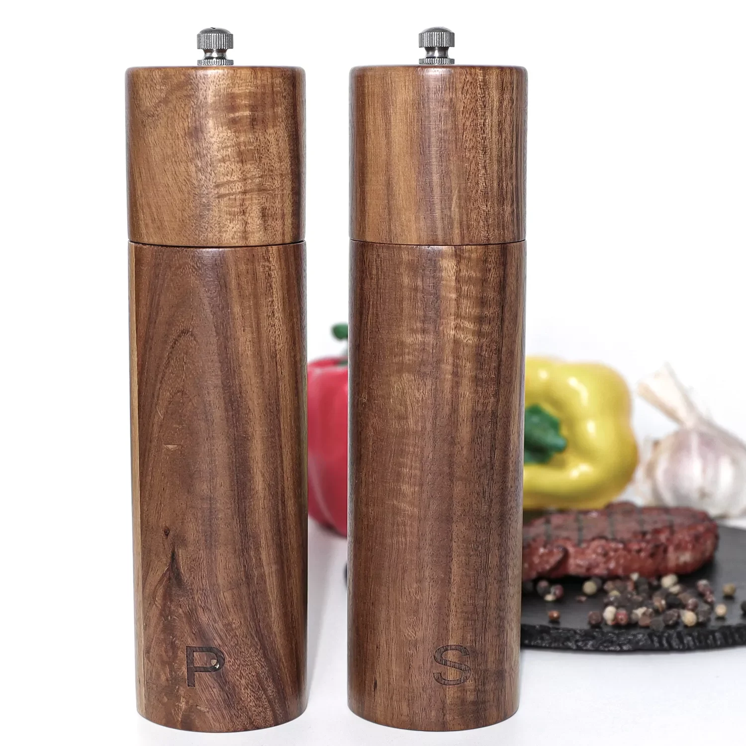 

Salt and Pepper Grinders, Manual, Sea Salt and Pepper Mills for Seasoning, Meal Prep, Cooking, Serving, Dining, Tableware
