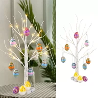 60cm easter decor led light birch tree easter eggs hanging tree wedding easter decoration for home tabletop tree light kids gift