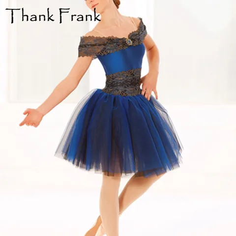 Новый Романтический балетное платье для девочек кружево платье-пачка женские фатиновые танцевальные костюмы балерины для детей и взрослых темно-синий рейв танцевальная одежда C767