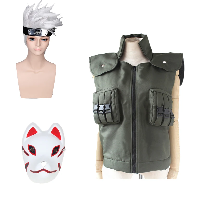 

Japanese Anime Cosplay Costumes Hatake Kakashi Green Vest Garment For Woman Man Halloween Cosplay Costumes