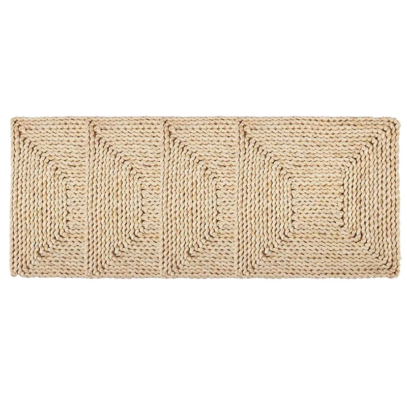 

4 Pcs Corn Straw Woven Placemats,Square Placemats Handmade Braided Heat Resistant Placemats Coasters for Dining Table