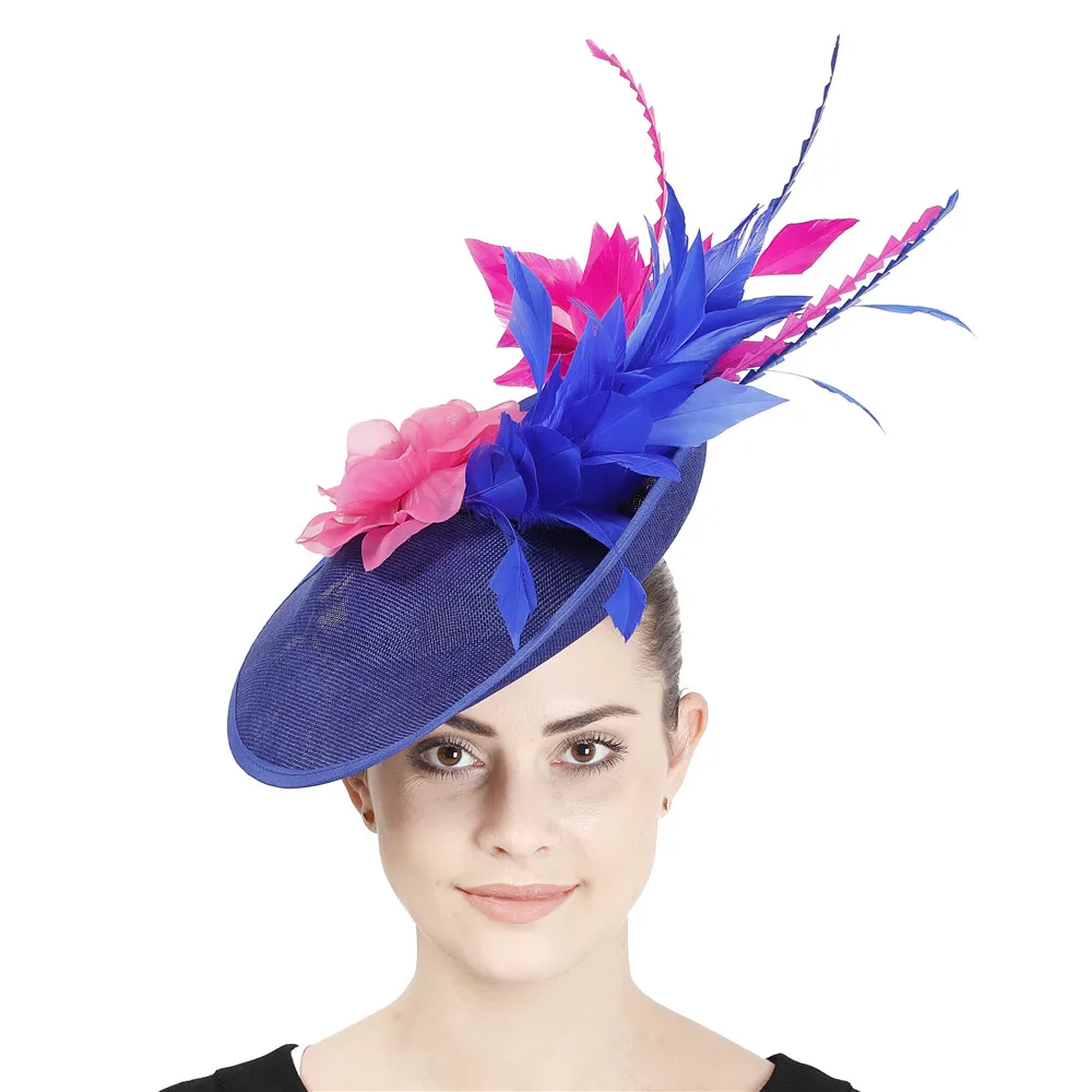 Шикарные женские большие вуалетки Дерби элегантные головные уборы для церкви с