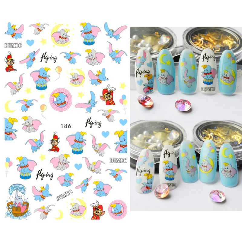 

10PCS Disney Brand Nail Stickers Mermaid Stitch Donald Duck Mickey Nail Jewelry Nail Decorative Decal Nail Slider