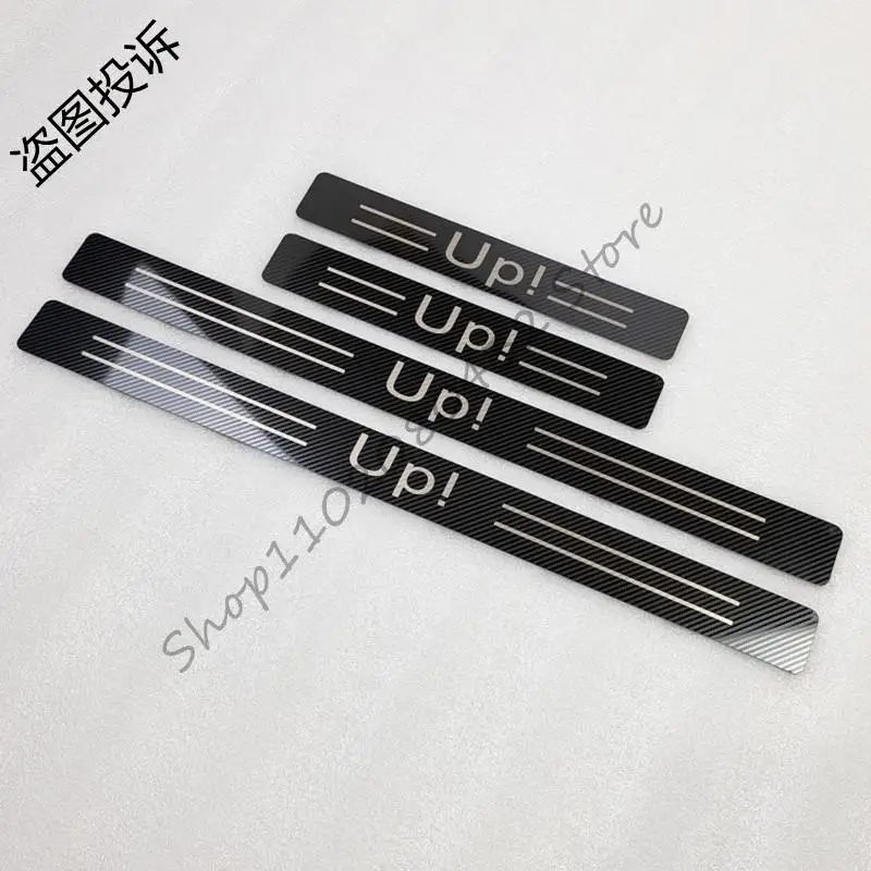 

for Volkswagen VW UP UP! 2012- 2020 2021 Door Sill Scuff Plate Guard Stainless Steel Kick Pedal Sticker Car Styling Accessories