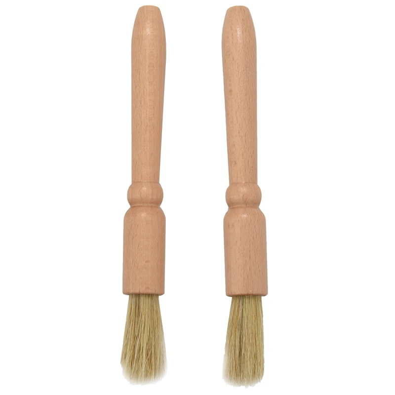 

HOT SALE 2 Pcs Coffee Grinder Cleaning Brush Wood Dusting Brush For Espresso Stations And Equipment