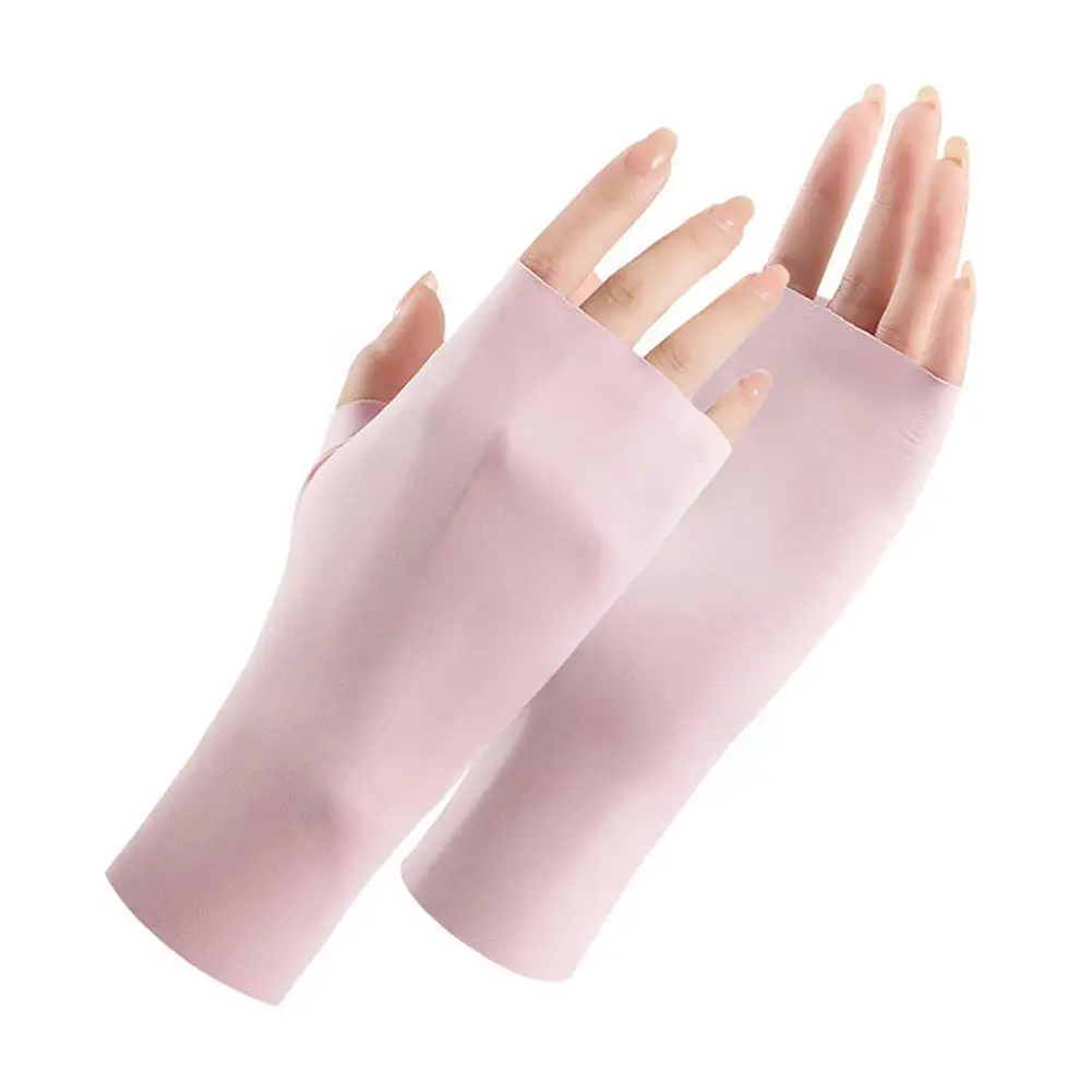 

Перчатки женские солнцезащитные, тонкие дышащие из вискозы, с защитой от ультрафиолетового излучения, без пальцев, для занятий спортом и вождения, O2E0, летние