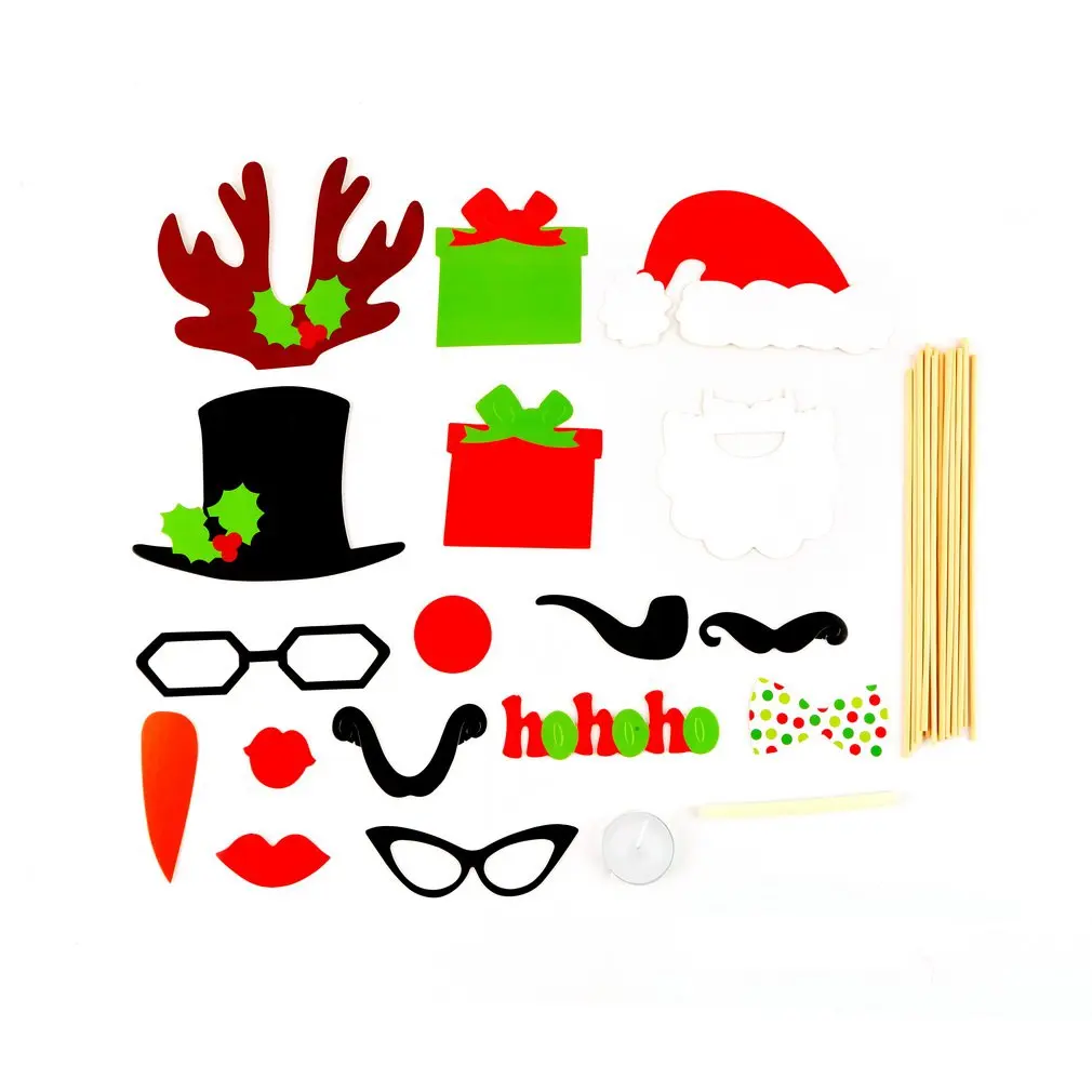 

DIY 17PCS Photo Booth Prop Mustache On A Stick For Christmas Party Wedding Birthday Party Home Decoration Tool