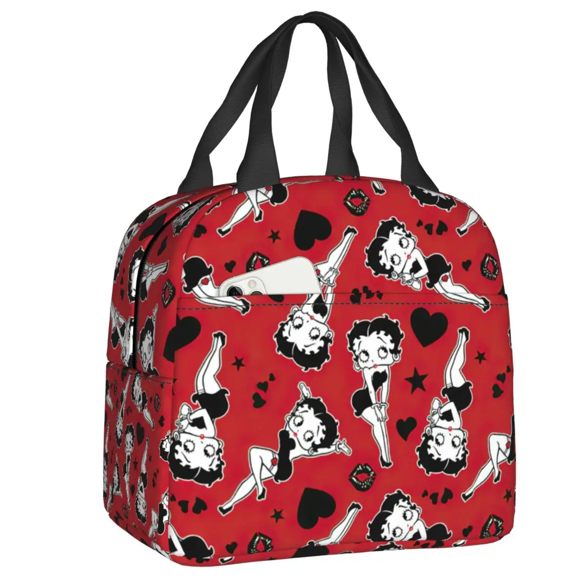 

Boop Bettys In Love Lunch Boxes for Women Multifunction Cartoon Cooler Thermal Food Insulated Lunch Bag Kids School Children