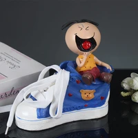 cute shoes kids decoration resin figurines doll handmade resin statue for wall shelf table desktop car dashboard decoration home