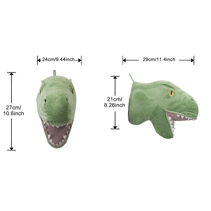Плюшевая голова динозавра украшение на стену динозавр плюшевые животные