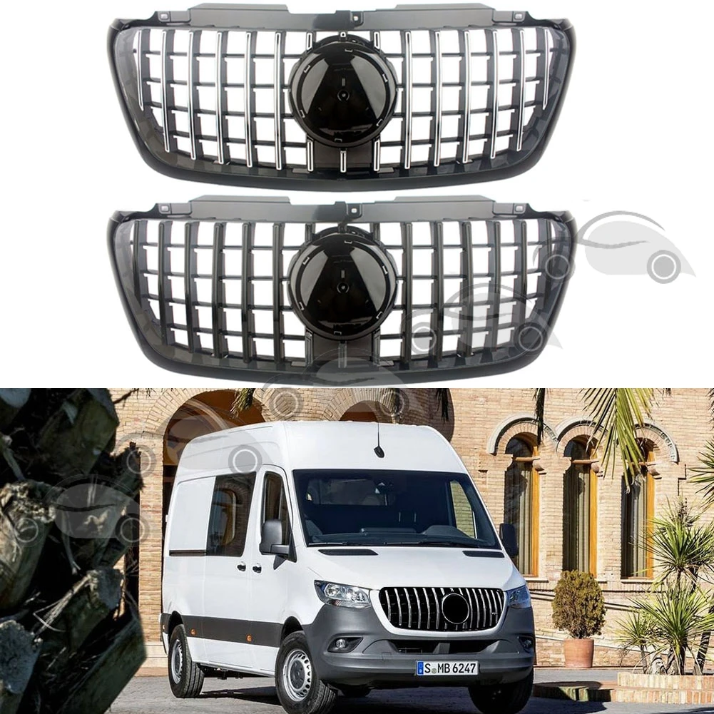 

Передние гоночные решетки Facelift, верхний бампер GTR, гриль в американском стиле для Mercedes-Benz Sprinter W907 2018 2019 2020 2021 2022