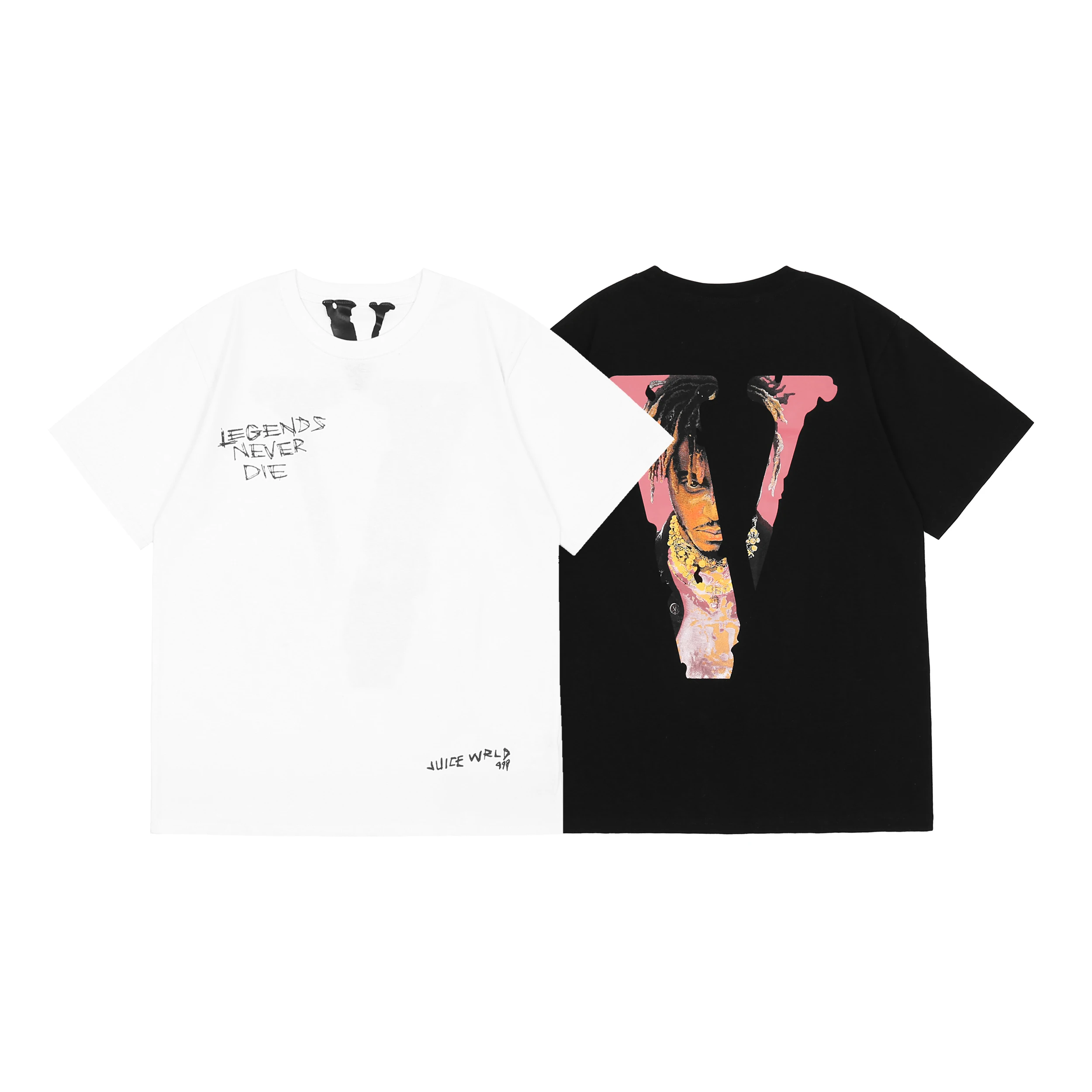 

VLONE Men's / Women's Couples Casual Fashion Trend High Street Loose HIP-HOP100% Cotton Reflective V Round Neck T-Shirt 6109
