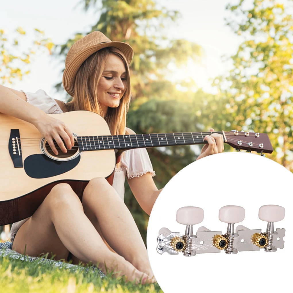 

Тюнеры для гитары, классические трехпозиционные Универсальные однотонные колышки для кнопок, Аксессуары для портативных инструментов