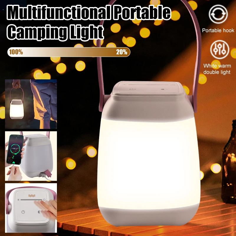 

Светодиодная лампа для ночного освещения, портативная лампа для кемпинга, кемпинга, путешествий, прикроватная декоративная атмосферная лампа для спальни с защитой глаз