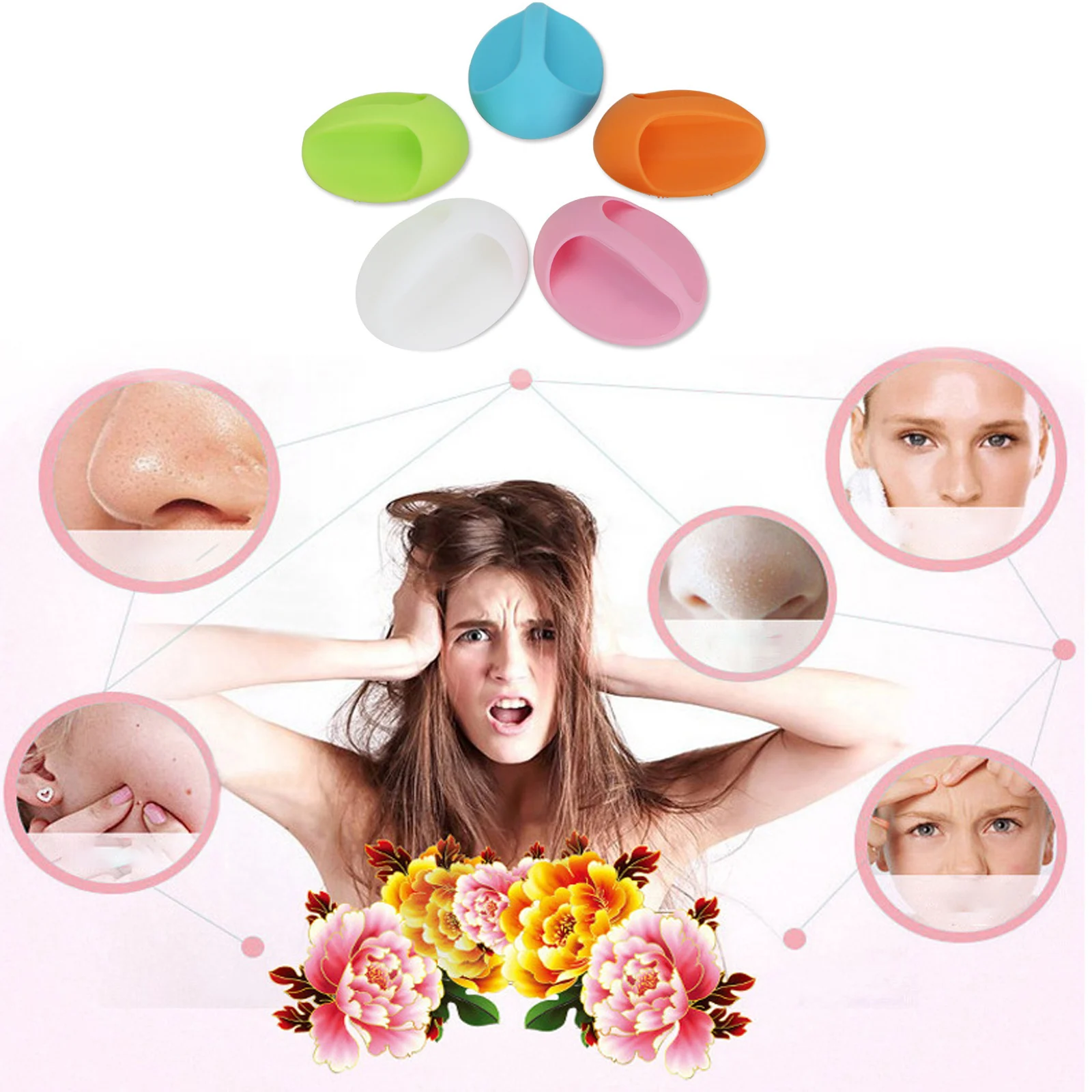 

Silicone Soft Wash Face Brush Color Beauty Cleaning Brush For Women Remover Blackheadfacial Deep Cleansing Face Brushes