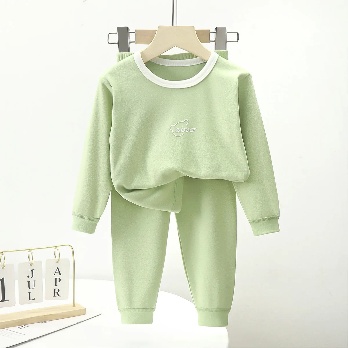 Детский комплект термокомбинезона из ацетата унисекс с круглым вырезом длинными